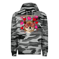 Slate Camo valentine's shiba inu Premium Hoodie - RanaPortraitStore