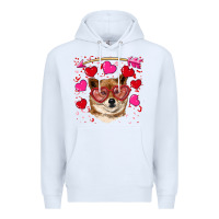 White valentine's shiba inu Premium Hoodie - RanaPortraitStore