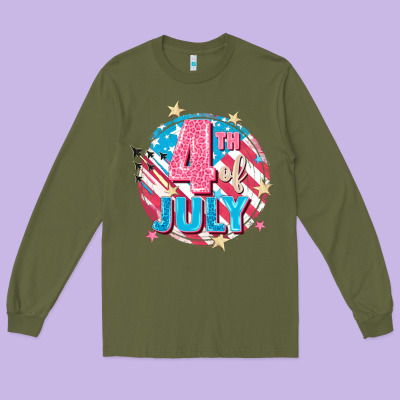 4th Of July Long Sleeve Tee Designed By Fadigitalartstudio