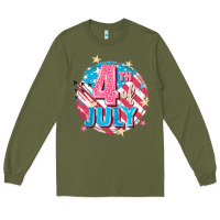 Army Green 4th of July Long Sleeve Tee - FaDigitalArtStudio