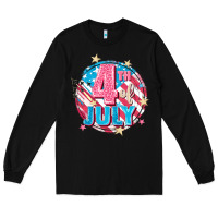 Black 4th of July Long Sleeve Tee - FaDigitalArtStudio