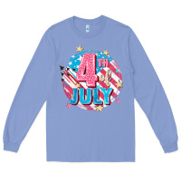 Colony Blue 4th of July Long Sleeve Tee - FaDigitalArtStudio