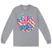 Heather Grey 4th of July Long Sleeve Tee - FaDigitalArtStudio