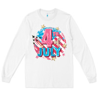 White 4th of July Long Sleeve Tee - FaDigitalArtStudio