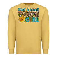 Antique Gold just a small town girl with sunflowers and money Premium Sweatshirt - AdoDesignShop