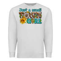 Dove Grey just a small town girl with sunflowers and money Premium Sweatshirt - AdoDesignShop