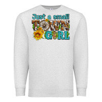 Oatmeal Heather just a small town girl with sunflowers and money Premium Sweatshirt - AdoDesignShop