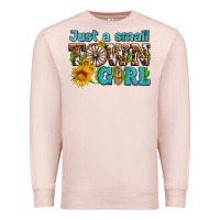 Pale Pink just a small town girl with sunflowers and money Premium Sweatshirt - AdoDesignShop