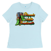 Baby Blue steppin into juneteenth heels Ladies Tee - CowGirlArtShop