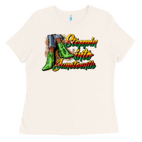Bone steppin into juneteenth heels Ladies Tee - CowGirlArtShop