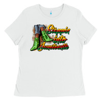 White steppin into juneteenth heels Ladies Tee - CowGirlArtShop