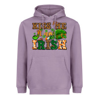Lavender kiss me i am irish  with lips and shamrocks Heavyweight Hoodie - AdoDesignShop