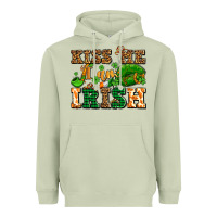 Matcha kiss me i am irish  with lips and shamrocks Heavyweight Hoodie - AdoDesignShop