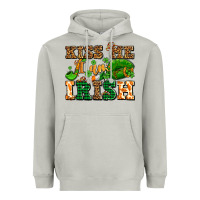 Moon Dust kiss me i am irish  with lips and shamrocks Heavyweight Hoodie - AdoDesignShop