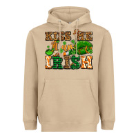 Mushroom kiss me i am irish  with lips and shamrocks Heavyweight Hoodie - AdoDesignShop