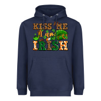 Navy kiss me i am irish  with lips and shamrocks Heavyweight Hoodie - AdoDesignShop