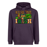 Plum kiss me i am irish  with lips and shamrocks Heavyweight Hoodie - AdoDesignShop