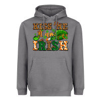 Kiss Me I Am Irish  With Lips And Shamrocks Heavyweight Hoodie | Teevron