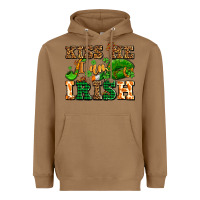 Toasted Coconut kiss me i am irish  with lips and shamrocks Heavyweight Hoodie - AdoDesignShop