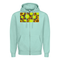 Seafoam tennis ball with sunflower and racket  licence plato Zipper Hoodie - BarkalooDesign
