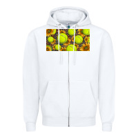 White tennis ball with sunflower and racket  licence plato Zipper Hoodie - BarkalooDesign