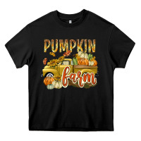Black Pumpkin farm with truck Heavy Core Tee - texasbilliewilder