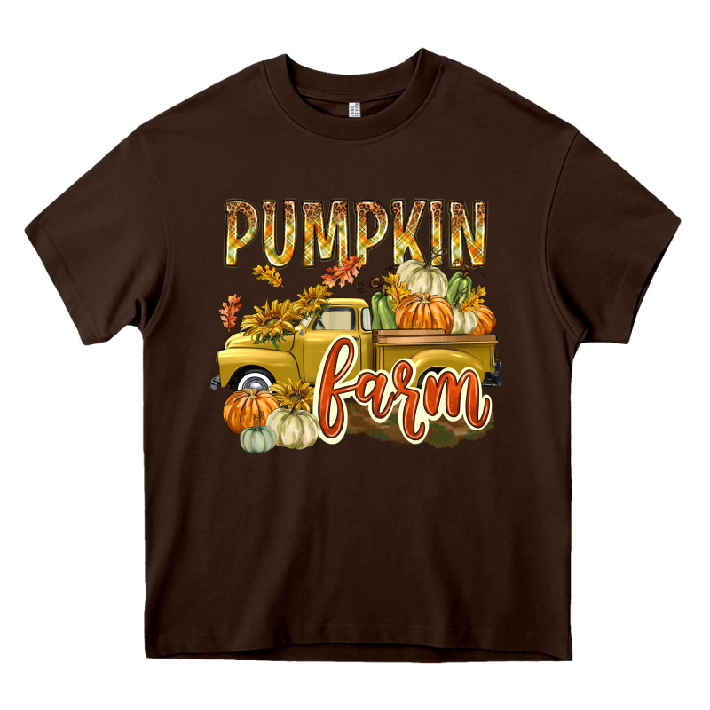 Pumpkin Farm With Truck Heavy Core Tee by texasbilliewilder | Teevron