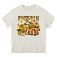 Cream Pumpkin farm with truck Heavy Core Tee - texasbilliewilder