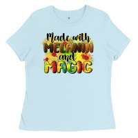 Baby Blue made with melanin and magic Ladies Tee - CowGirlArtShop