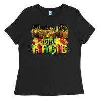 Black made with melanin and magic Ladies Tee - CowGirlArtShop