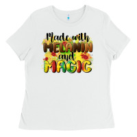White made with melanin and magic Ladies Tee - CowGirlArtShop