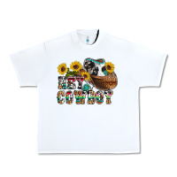 White hey cowbow Urban Heavy Tee - OliviaCreatesArt