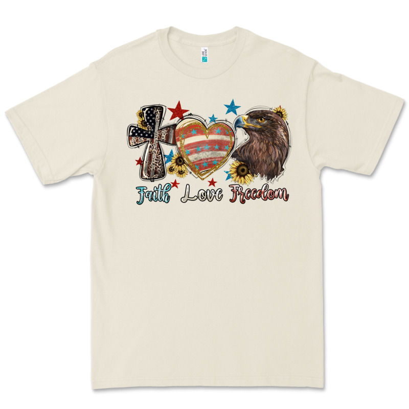 Faith Love Freedom 4th Of July Premium Tee by HowdyJamesFarm | Teevron