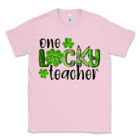 Bubblegum Pink st. patrick's day one lucky teacher Classic Tee - RanaPortraitStore