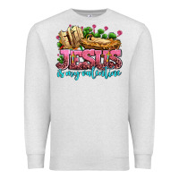 Oatmeal Heather jesus is my valentine Premium Sweatshirt - AdoDesignShop