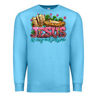 Ocean Blue jesus is my valentine Premium Sweatshirt - AdoDesignShop
