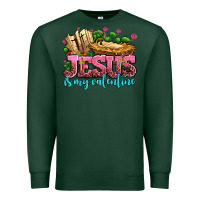 Sports Green jesus is my valentine Premium Sweatshirt - AdoDesignShop