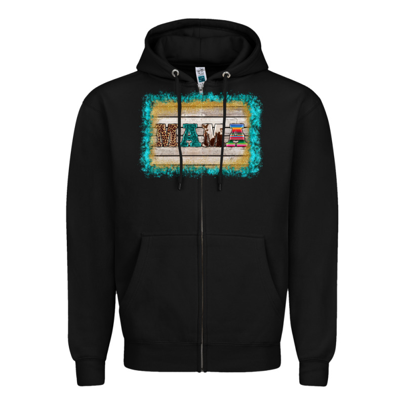 Western Turquoise's Mama Background Zipper Hoodie by BarkalooDesign | Teevron