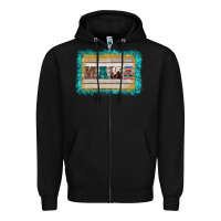 Black western turquoise's mama background Zipper Hoodie - BarkalooDesign