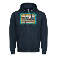 Navy western turquoise's mama background Zipper Hoodie - BarkalooDesign