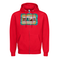 Red western turquoise's mama background Zipper Hoodie - BarkalooDesign
