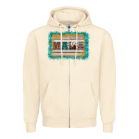 Sandshell western turquoise's mama background Zipper Hoodie - BarkalooDesign