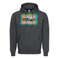 Smoke western turquoise's mama background Zipper Hoodie - BarkalooDesign