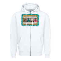 White western turquoise's mama background Zipper Hoodie - BarkalooDesign