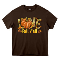 Chocolate Brown Love Fall Y'all Heavy Core Tee - texasbilliewilder