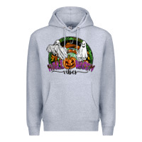 Heather Grey halloween vibes Premium Hoodie - SublimationCraftShop
