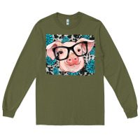 Army Green gemstone and cowhide pig Long Sleeve Tee - RanaPortraitStore