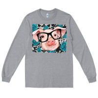 Heather Grey gemstone and cowhide pig Long Sleeve Tee - RanaPortraitStore