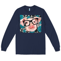 Navy gemstone and cowhide pig Long Sleeve Tee - RanaPortraitStore