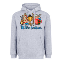 Heather Grey tis the season hockey and Christmas Heavyweight Hoodie - AdoDesignShop